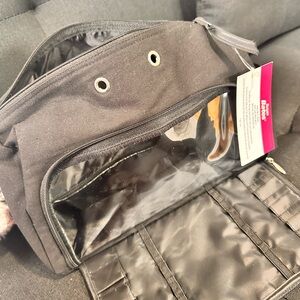 Men's Black Toiletry Organizer Dopp Kit with Clear Pocket